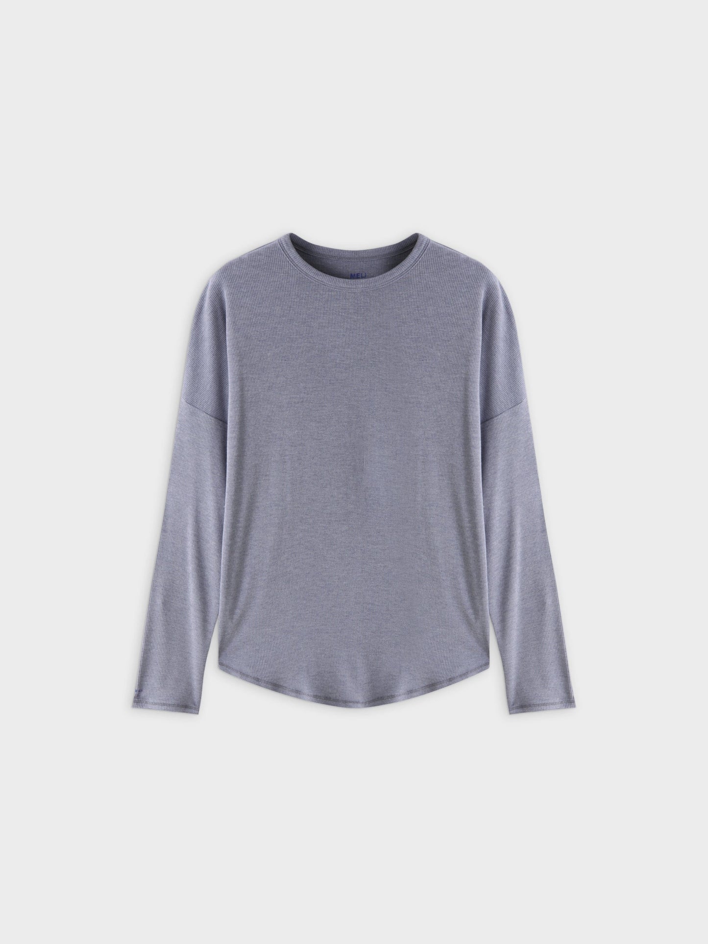 Ribbed Swing Tee-Heathered Navy-0