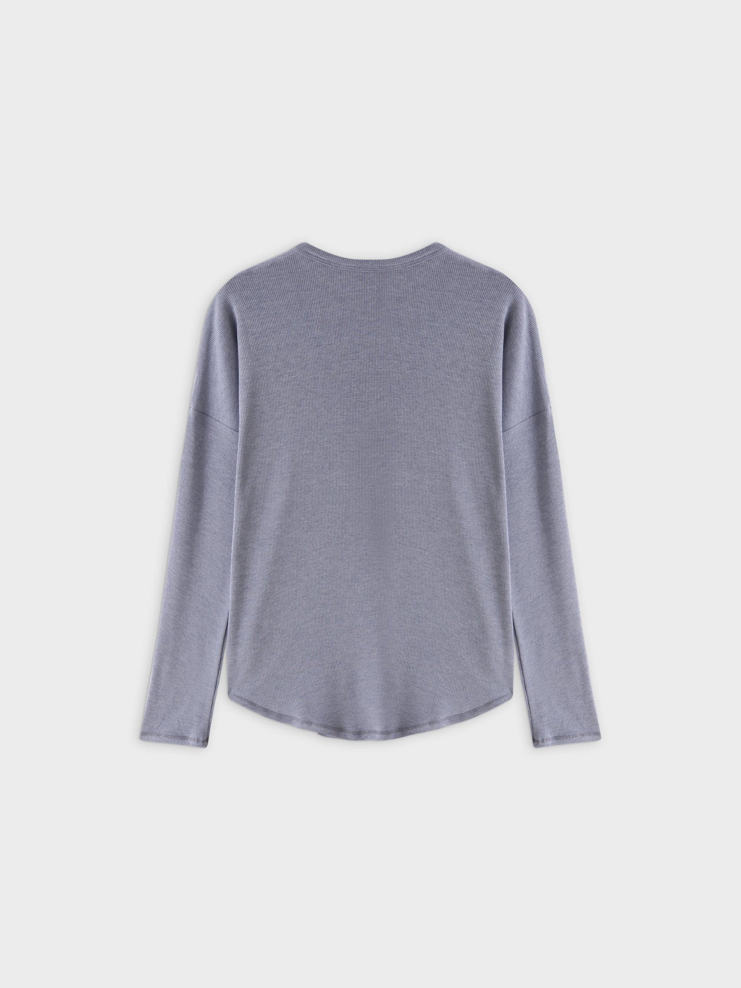 Ribbed Swing Tee-Heathered Navy-1