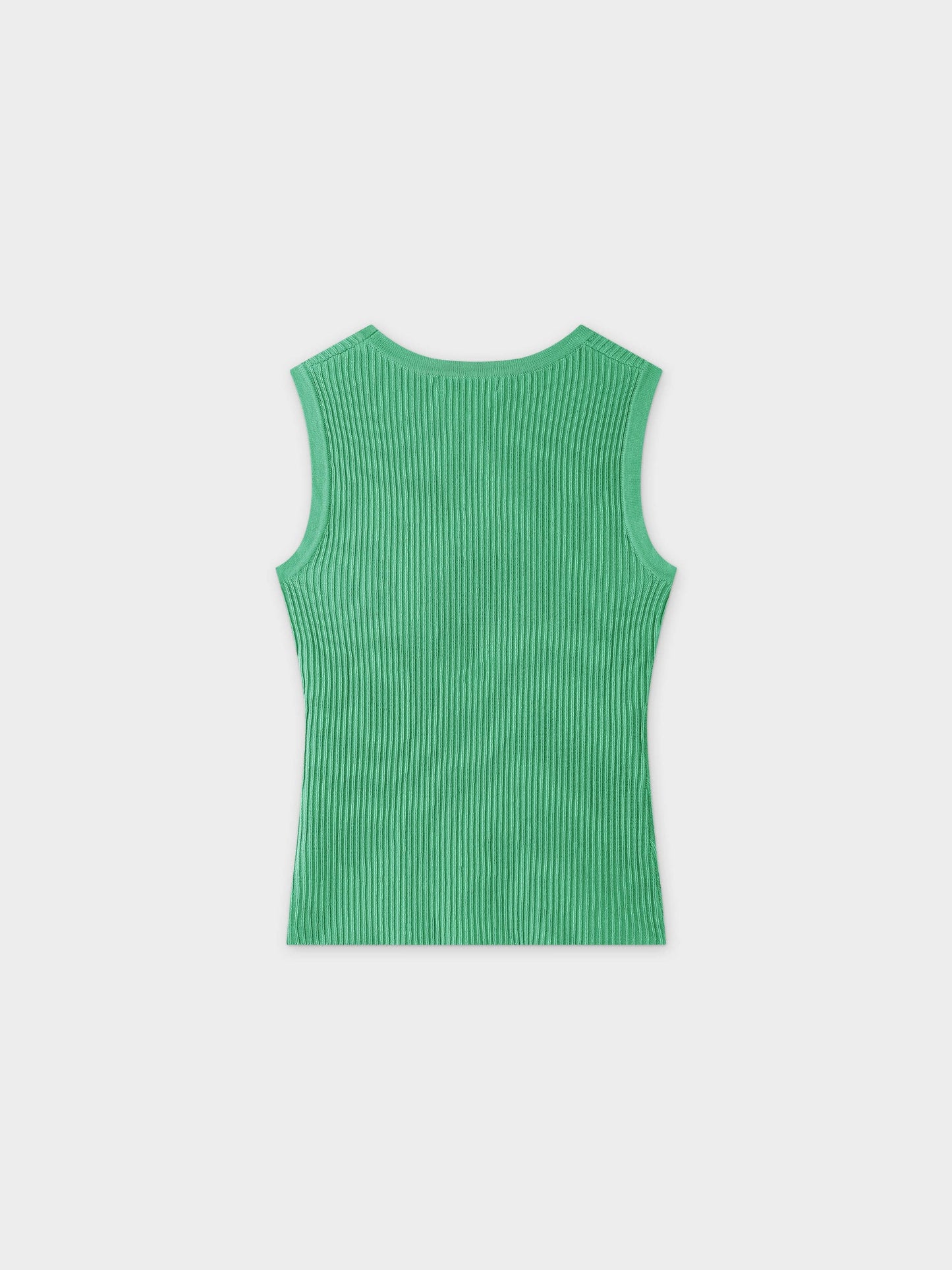 Sleeveless Ribbed Crew-Kelly Green-1