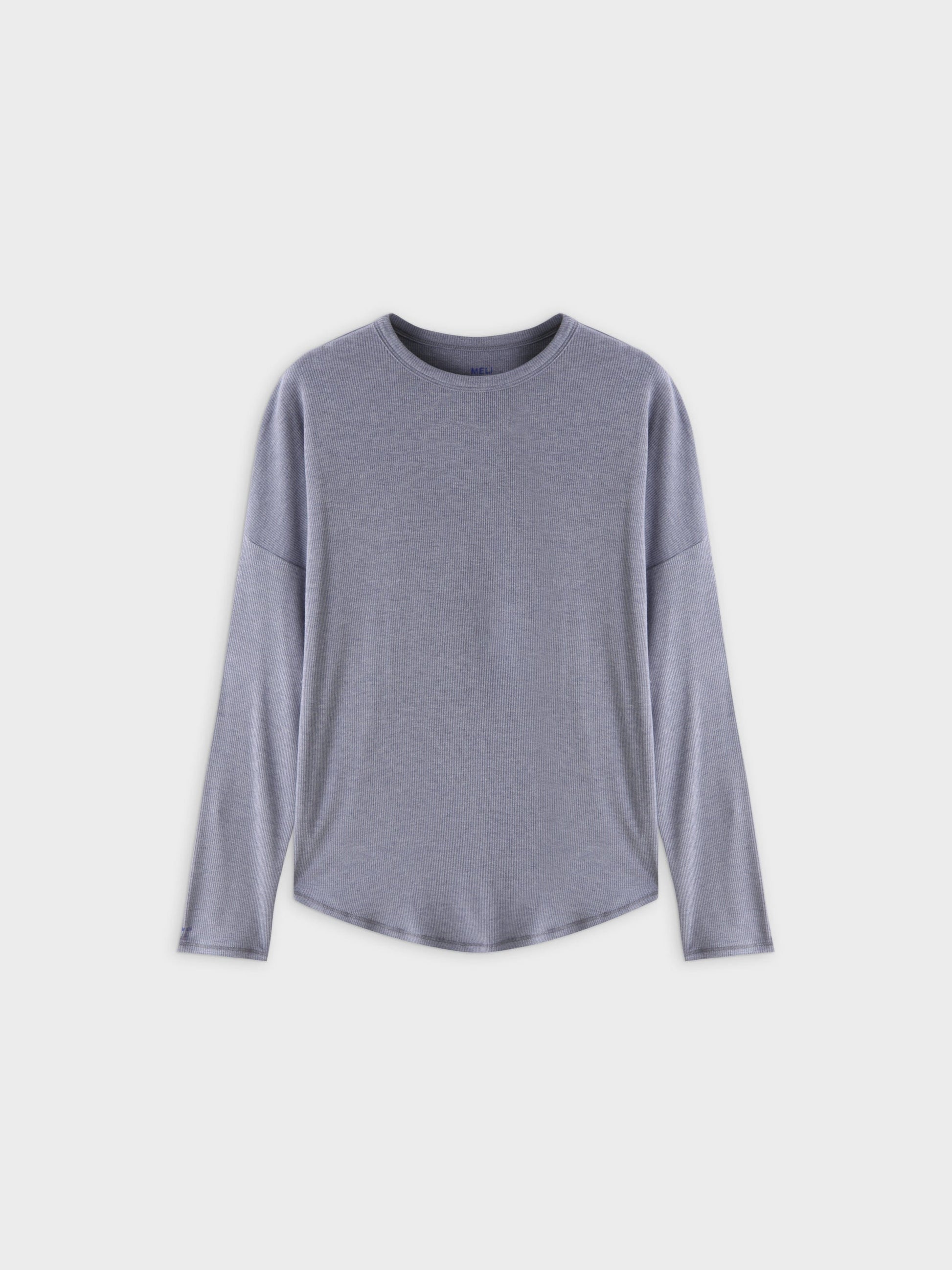 Ribbed Swing Tee-Heathered Navy-0