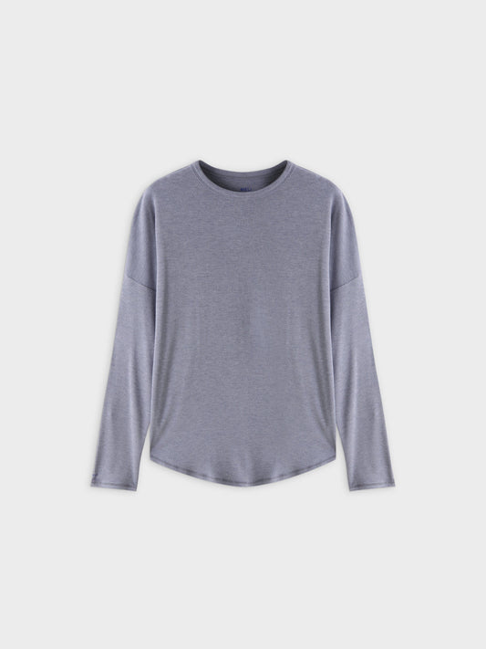 Ribbed Swing Tee-Heathered Navy-0