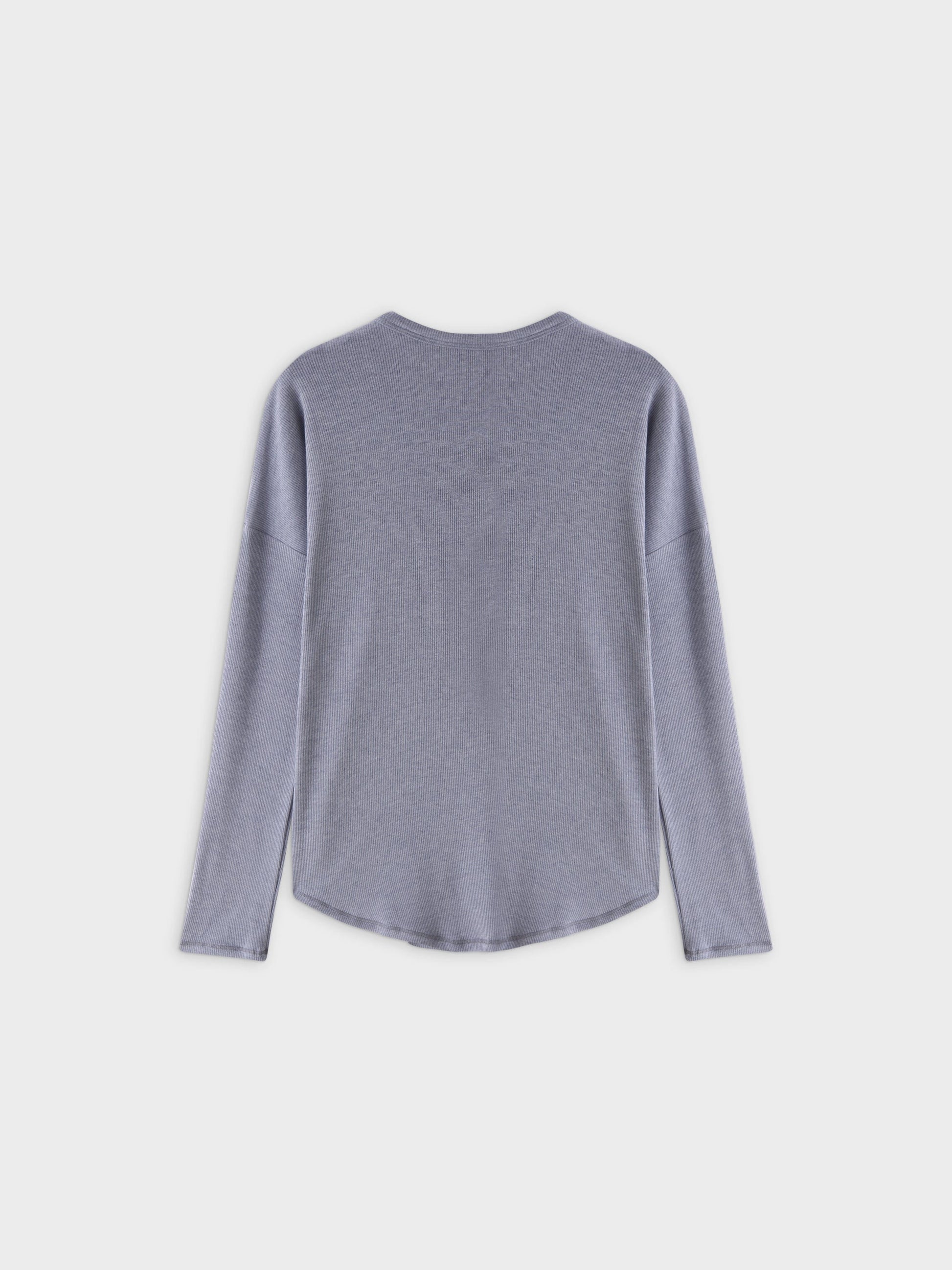 Ribbed Swing Tee-Heathered Navy-1
