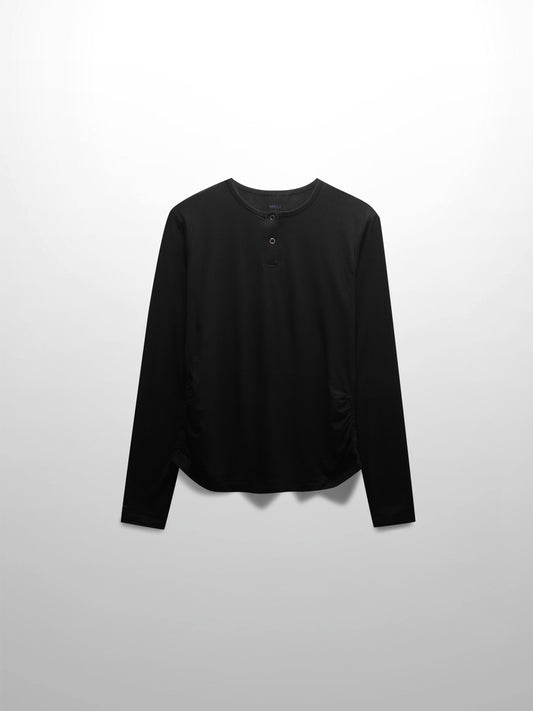 SIDE ELASTIC TEE-BLACK-0