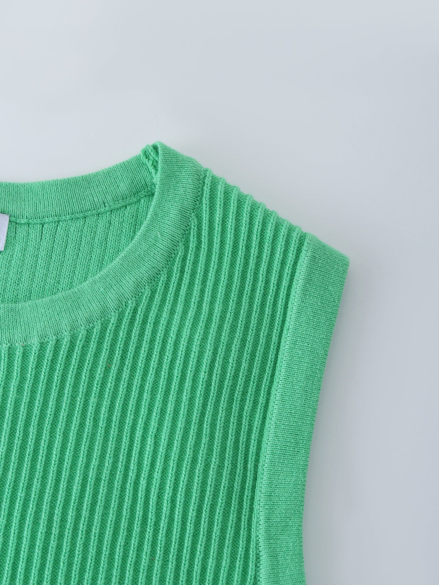 Sleeveless Ribbed Crew-Kelly Green-3