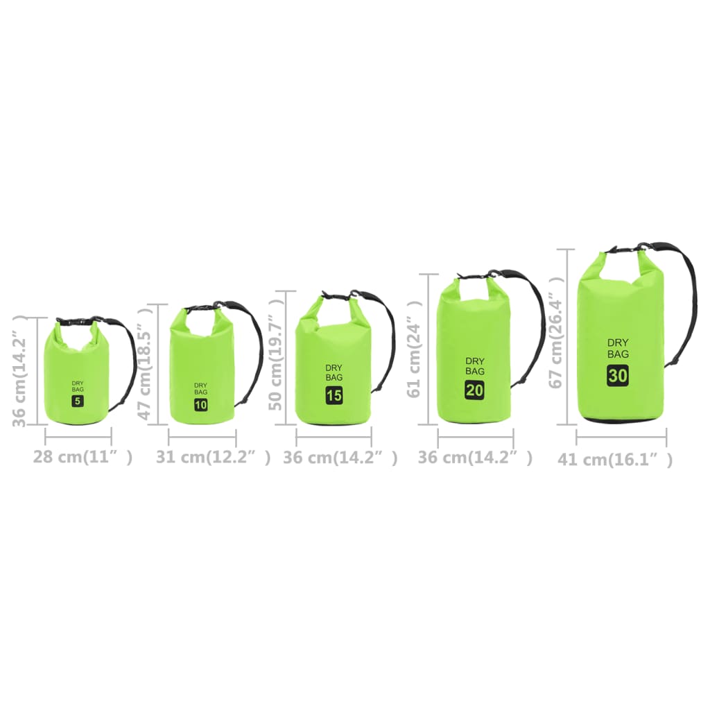 vidaXL Dry Bag Green 2.6 gal PVC-0