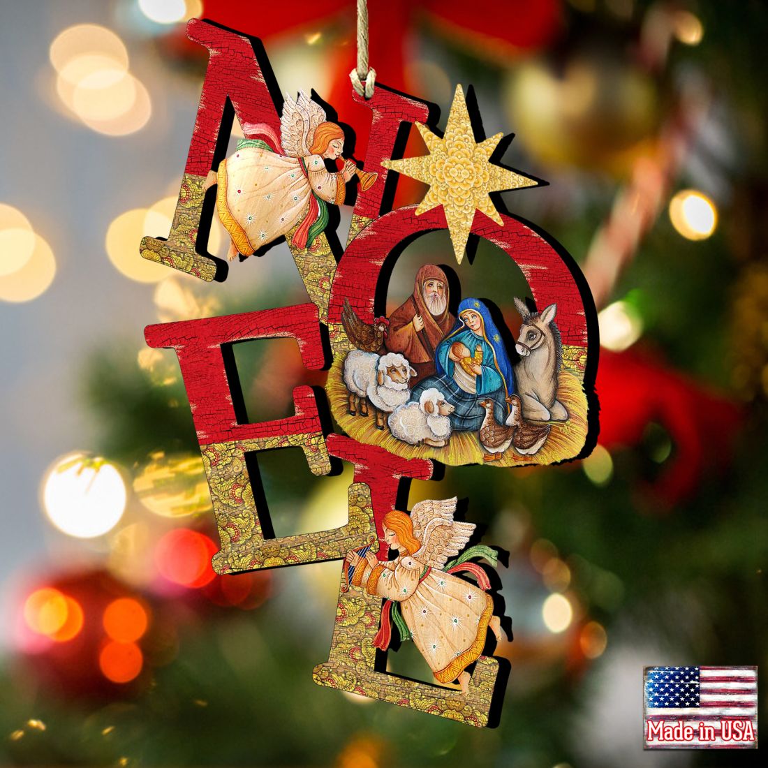 Noel Nativity Wooden Ornaments by G. DeBrekht - Nativity Holiday Decor - 8121458-2