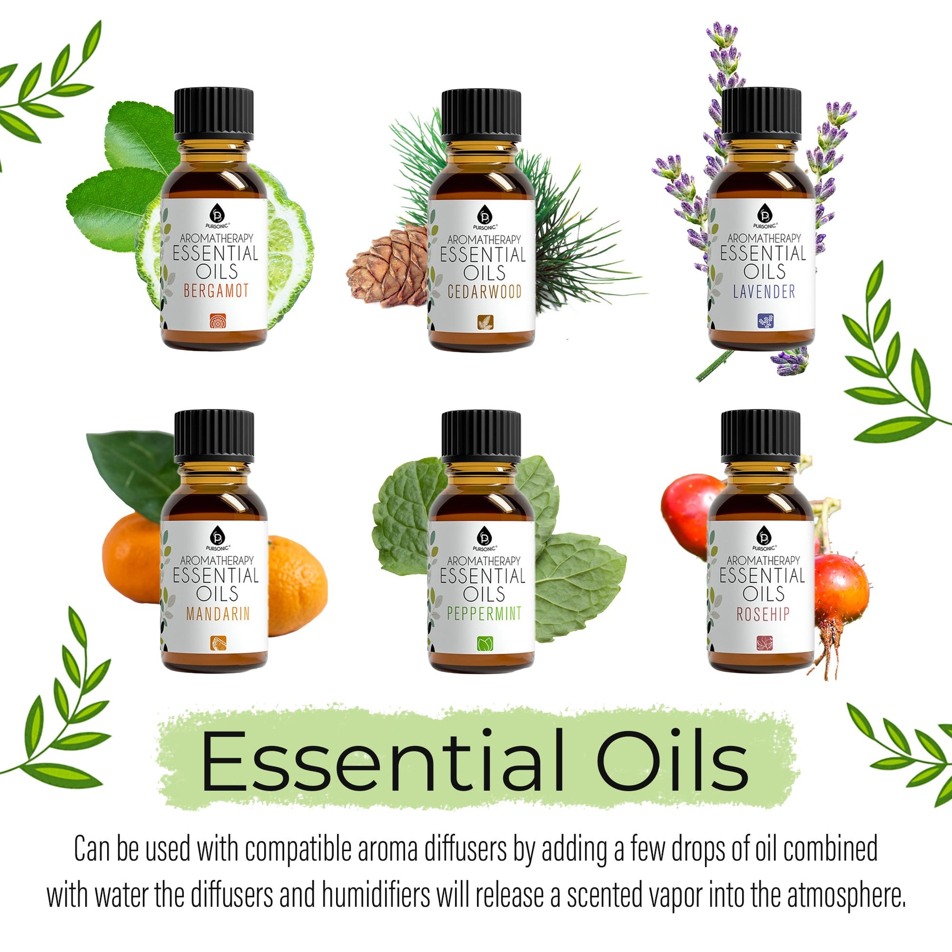 Pursonic Aromatherapy Lovers – Triple 14-Pack Essential Oils Collection-3