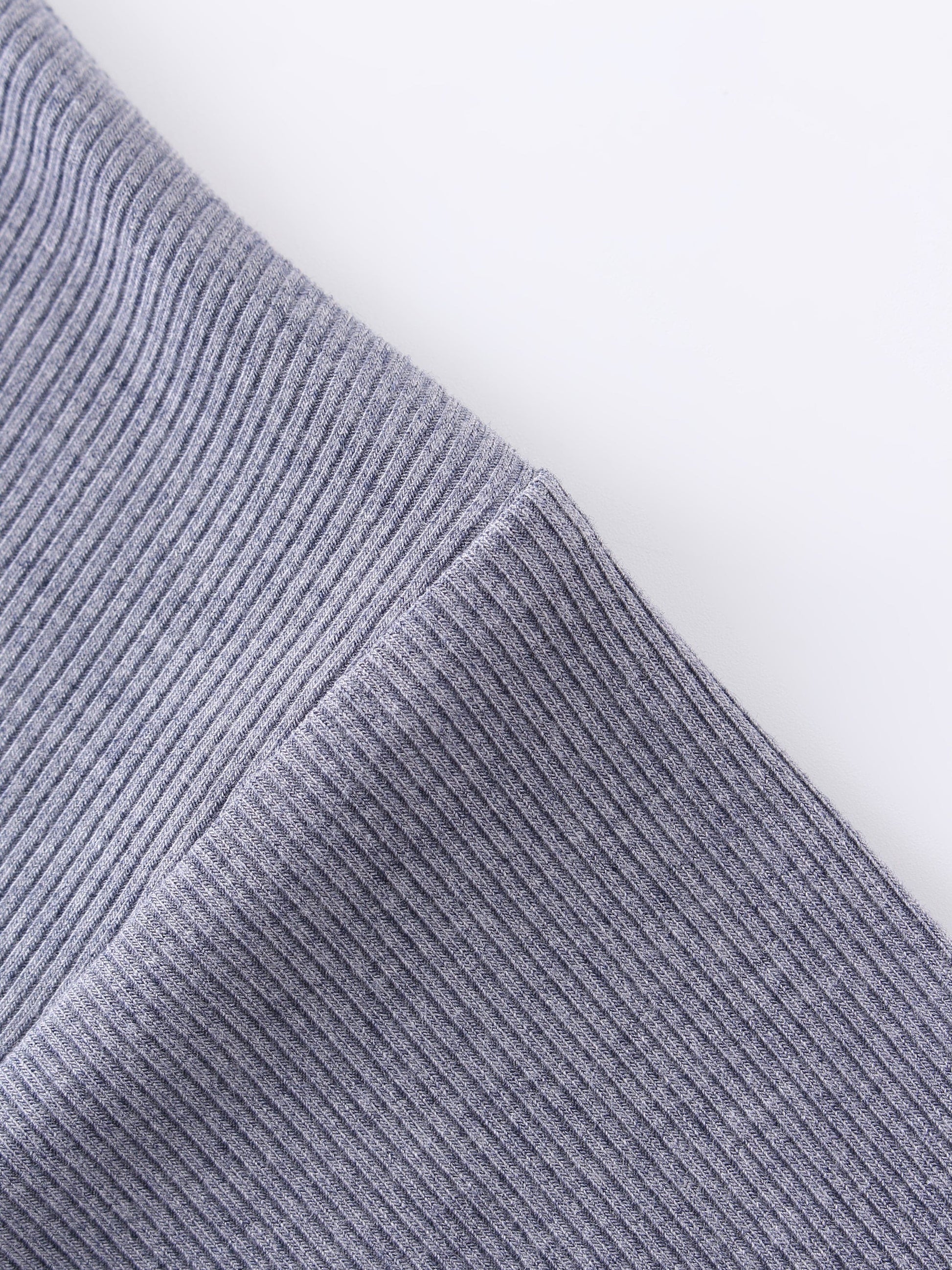Ribbed Swing Tee-Heathered Navy-4