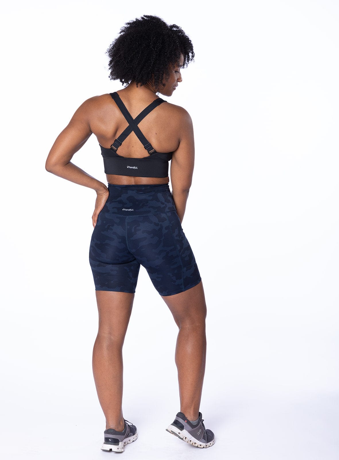 Hi Five High-Waisted Biker Short – Looker (Navy Camo)-7