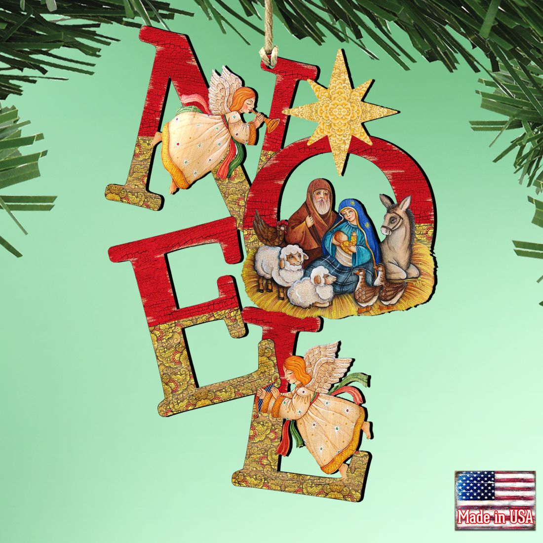 Noel Nativity Wooden Ornaments by G. DeBrekht - Nativity Holiday Decor - 8121458-1