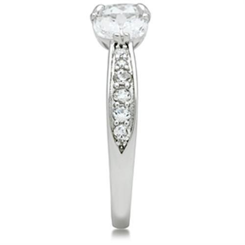 SS059 - Silver 925 Sterling Silver Ring with AAA Grade CZ  in Clear-3